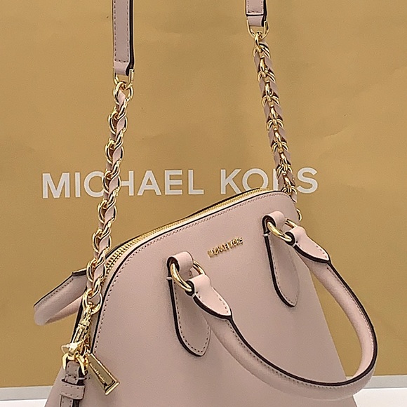 MICHAEL KORS VERONICA MEDIUM DOME Saffiano Leather SATCHEL SOFT PINK COL… - Picture 9 of 16